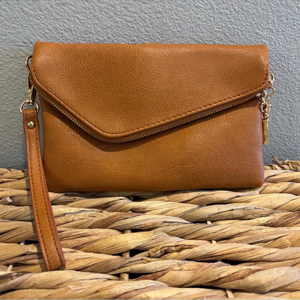 Chic Tan Wristlet Clutch
